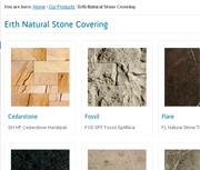 see site - Product portfolio for stone walls and flooring Small image of web page links to WordPress site