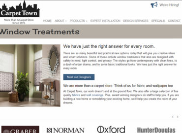 Screenshot of WordPress website for flooring store in Wisconsin
