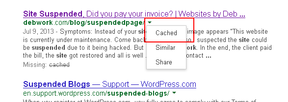 Where to find Google Cache saved page - the one you lost in a bad backup or accidental delete