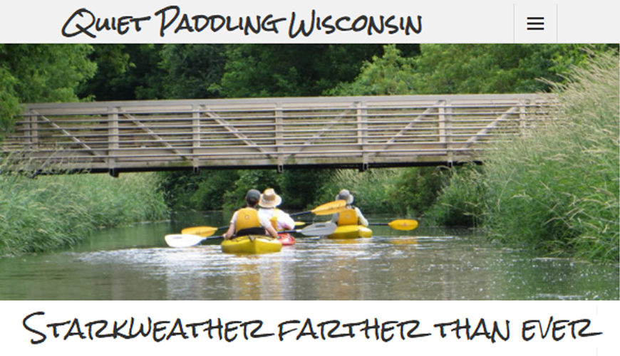 Screenshot of paddling website - 2 kayakers