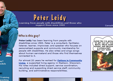 Screenshot of Peter Leidy's html website which was redesigned into Wordpress in 2014