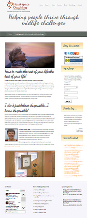 Screenshot of Suzanne Kilkus page includes events, blogs, forms, testimonials