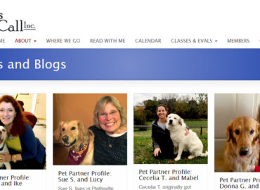 Dogs on Call screenshot - website for therapy dog website