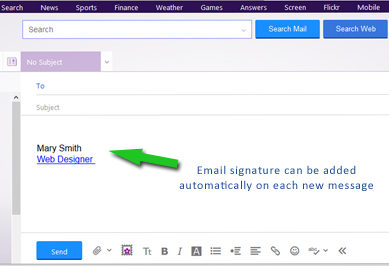Setting up an email signature in Yahoo Mail